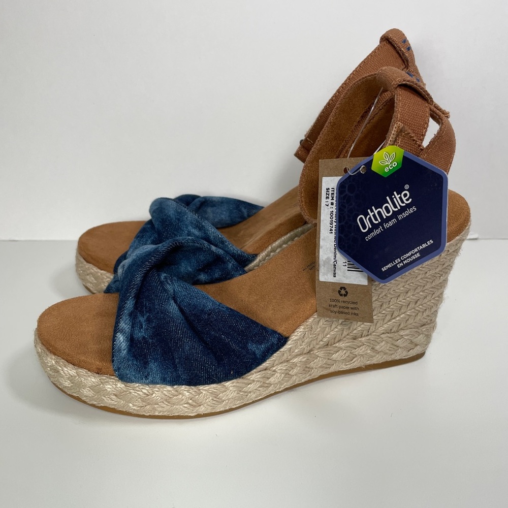 TOMS Marisela Sandal Wedge Espadrille Sz 7